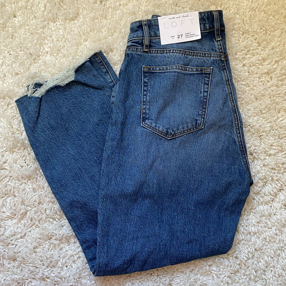 LOFT Curvy High Waist Straight Crop Sz 27/4
